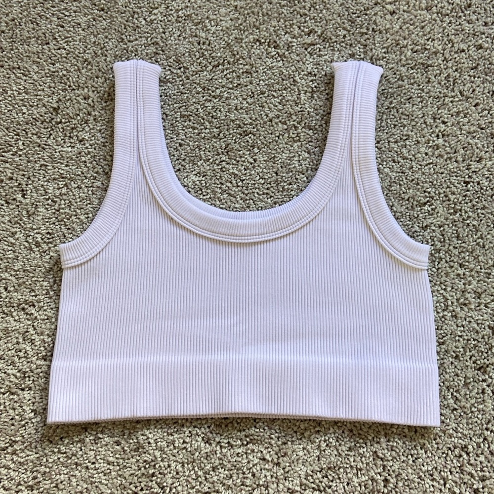 Dynamic • White Thick Ribbed Crop Tank